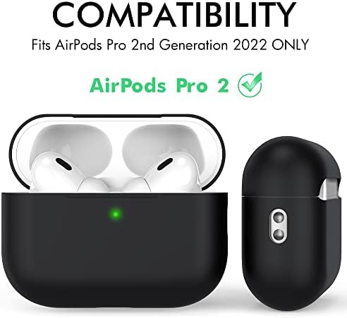Niutrendz AirPods Pro 2 Coase Cover 2022 Slim Silicone Shorpsing Shorpsing Shorpsing עם שרוך [LED Front Cline]
